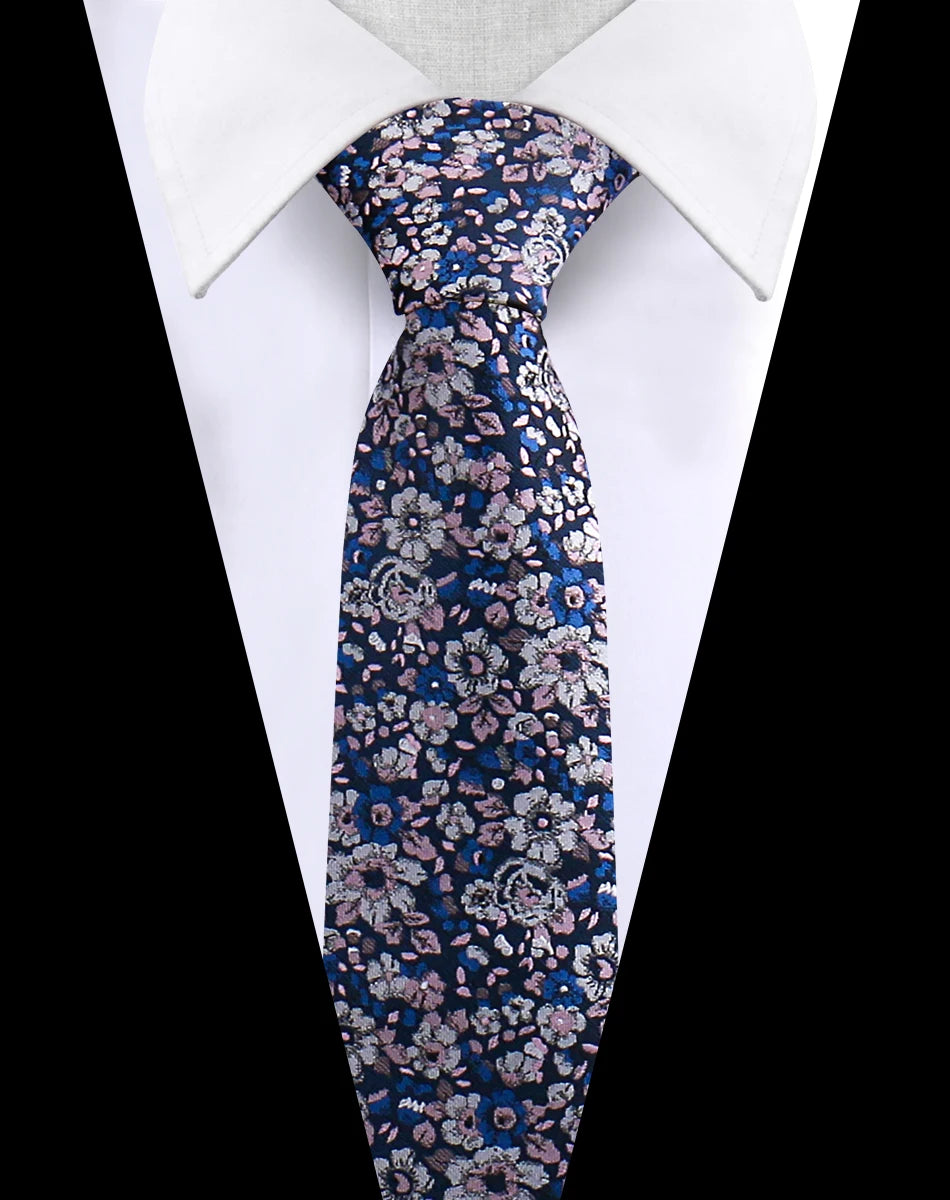 Men's Luxury Paisley Necktie Floral Wedding Style Business Tie Polyester 146x7.5cm Gift for Adult Male Occasions