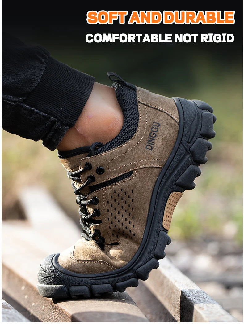 EOCENE Men’s Steel Toe Safety Work Shoes – Lightweight Anti-Smash & Puncture-Resistant Industrial Sneakers