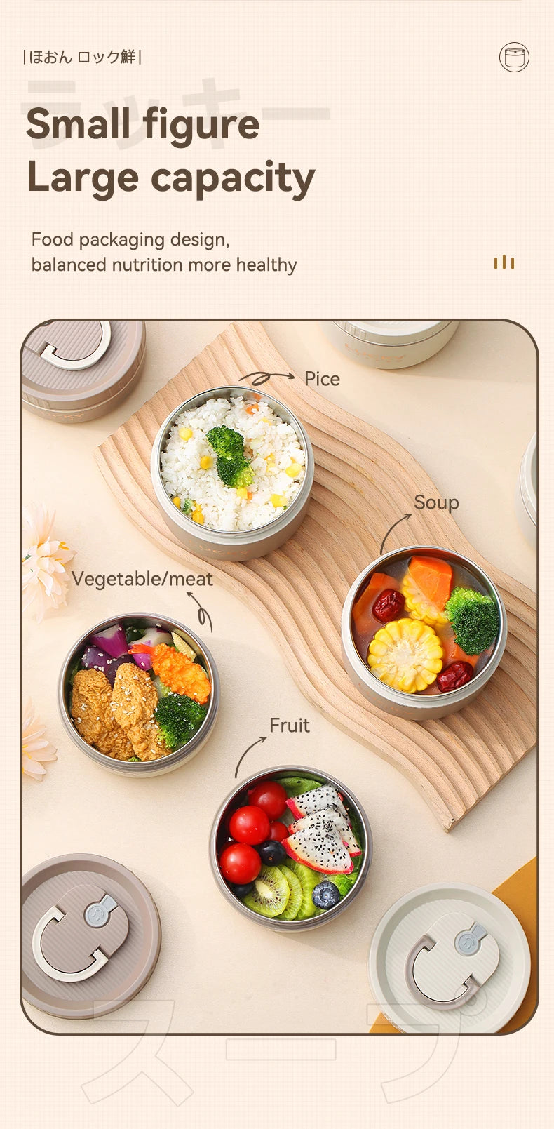 WORTHBUY Bento Lunch Box Set, Portable Keep Warm Lunch Container With Insulated Bag, 18/8 Stainless Steel Thermal Food Container