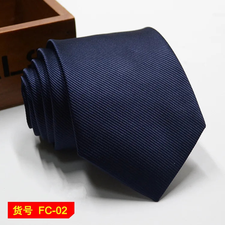 Men's Solid Color Stripe Floral Jacquard Necktie 7-8cm Width Fashionable Daily Wear Cravat for Wedding Party Gift