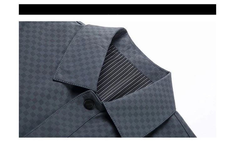 Men's Business Jacket, Dark Pattern Dark Plaid Lapel Formal Men's Outerwear.