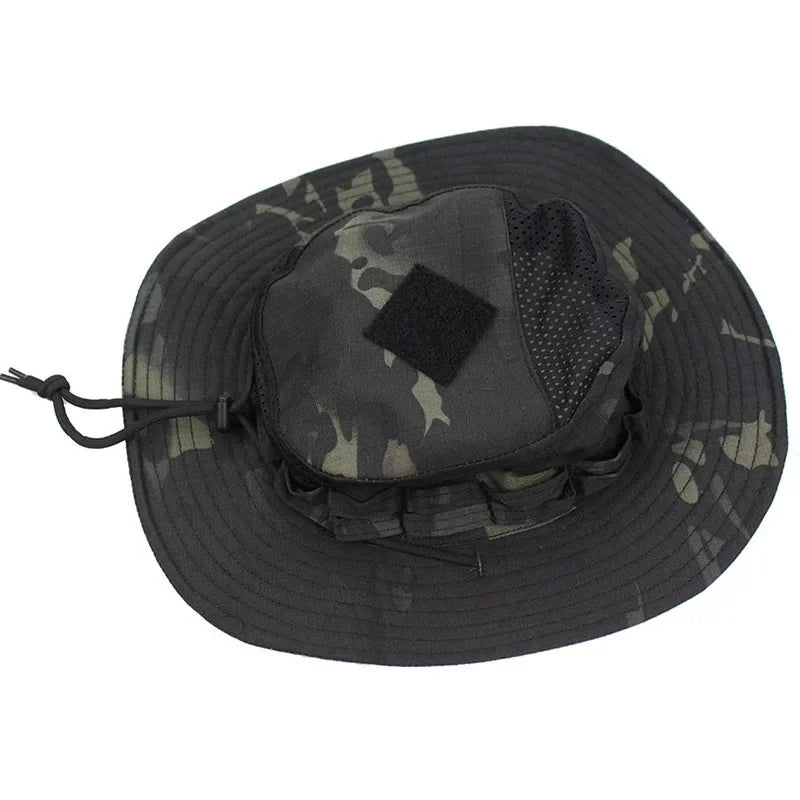 New Tactical Boonie Hat Cap Outdoor Sports Fishing Hiking Hat Hunting Hiking Camping Camo Sunproof Hats Mens Headwear