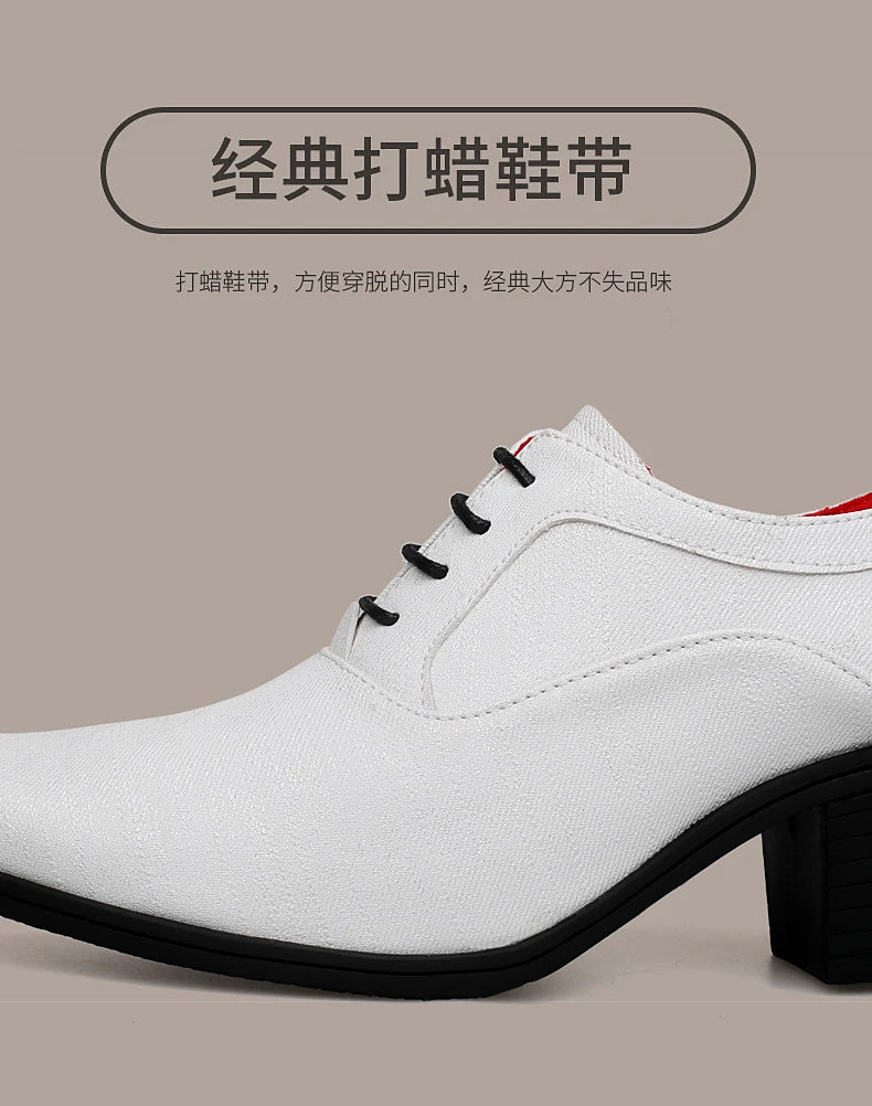 European Style Men Retro Height Heel Formal Dress Oxfords Shoes Purple Gold Male Wedding Party Evening Dressing Shoes