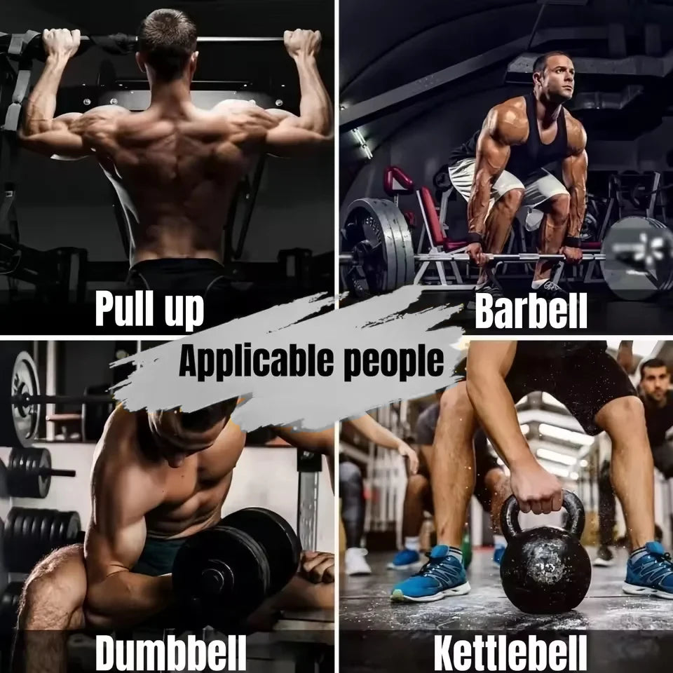 1Pair Weightlifting Hook Grips With Wrist Wraps - Serves As Hand-Bar Wrist Strap, Weight Strap Pull-Ups, And Power Lifting Gloves