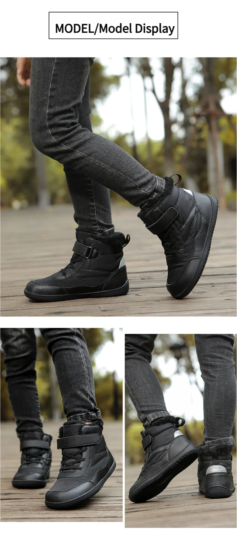 Kinderen brede neus blotevoeten sneeuwlaarzen comfortabele warme stijlvolle winter minimalistische sneakers voor jongens en meisjes, perfect voor peuters tot grote kinderen