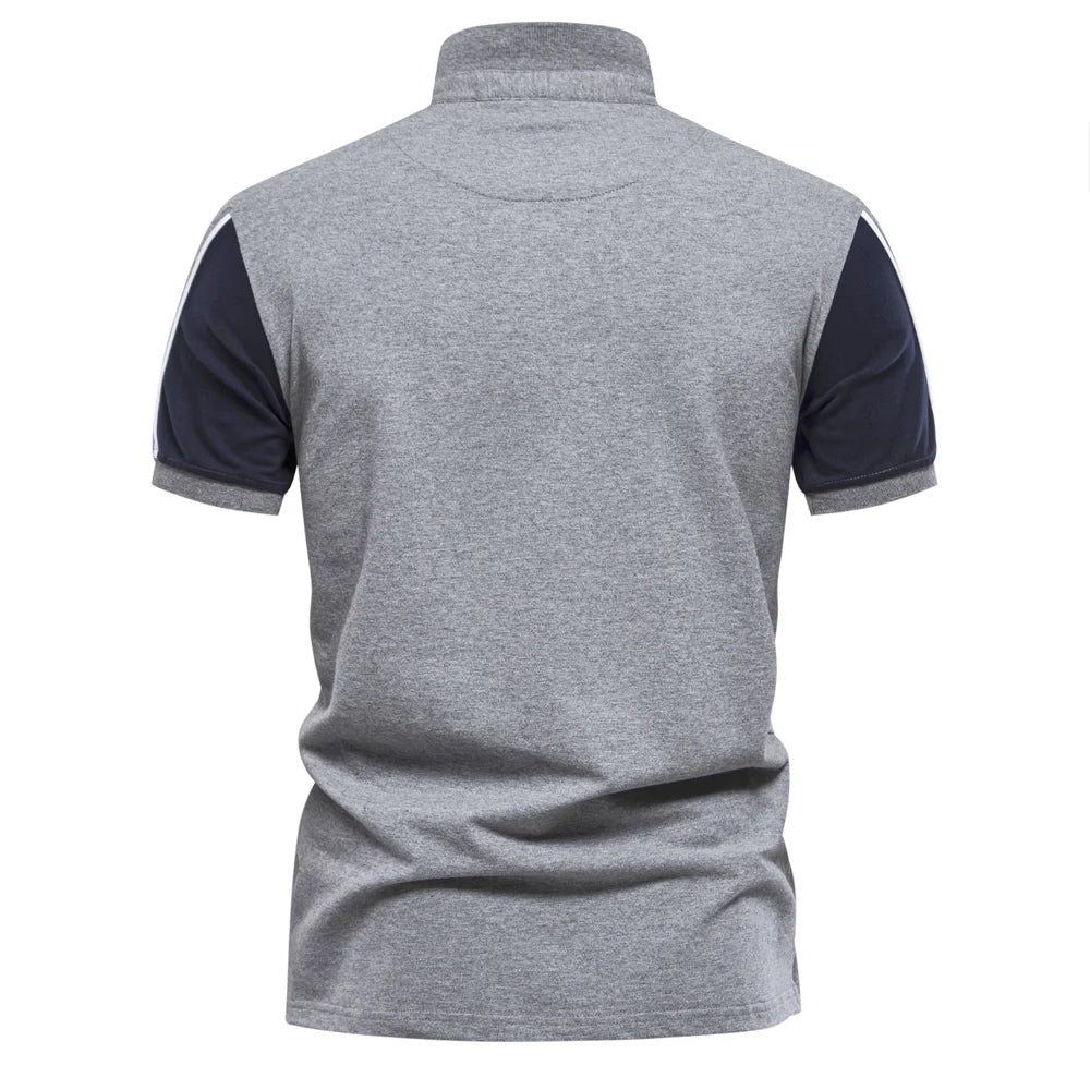 2024 Nieuw Zomer Patchwork Poloshirt Voor Heren Merk Kwaliteit Korte Mouw Honkbal Heren Polo's