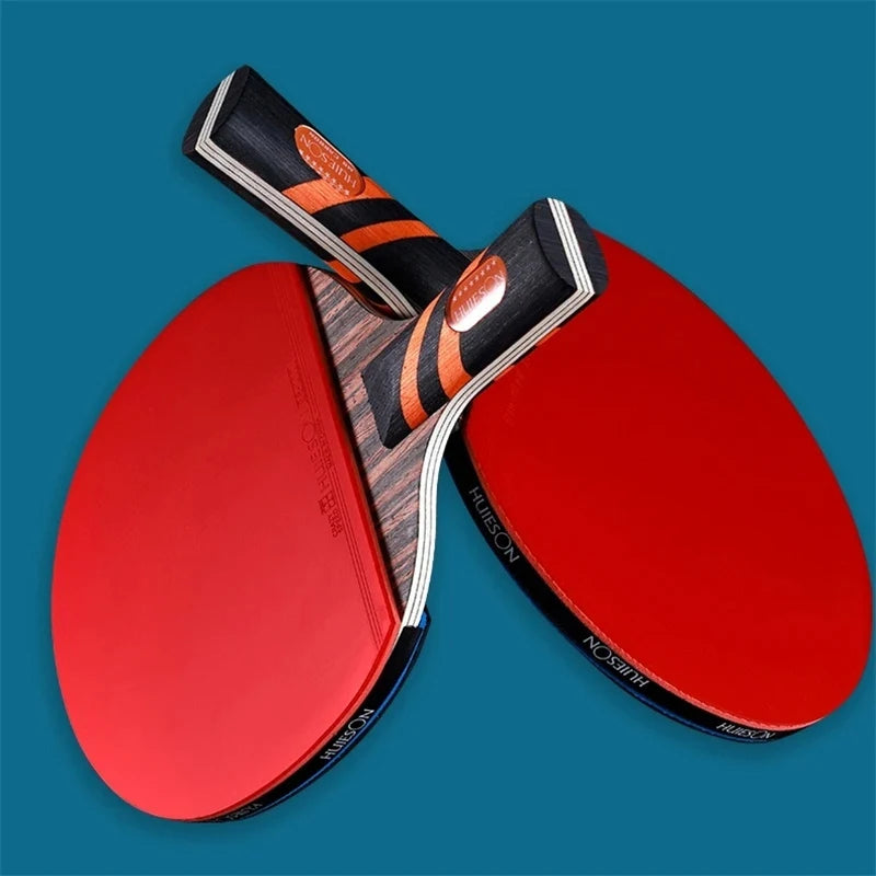 8 Star Professioneel tafeltennisbatje met walnootoppervlak, 5 multiplex + 2 binnenste carbon pingpongbatjes, 2 stuks/set voor volwassenen