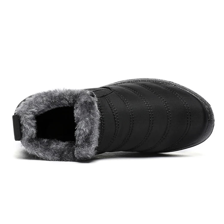 Men's Winter Waterproof Warm Fur Shoes Comfortable Sneakers Male Slip-On Shoes