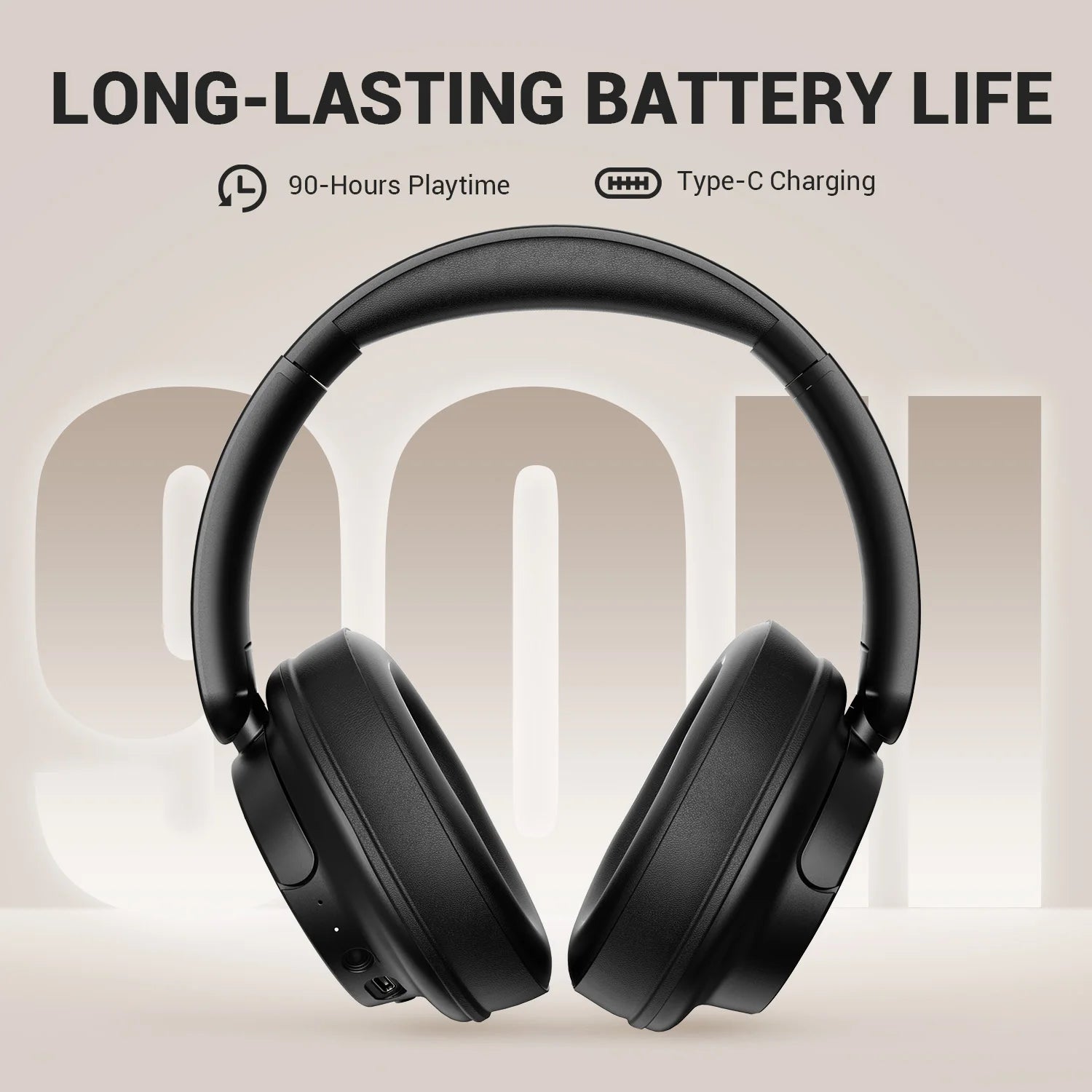 Oneodio SuperEQ V16 Wireless Bluetooth 5.3 Headphones 40mm Driver Headsets 90Hrs Playtime Over-Ear Bluetooth Headset