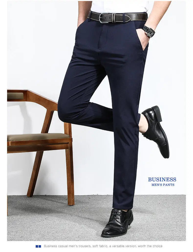 Stretchable Men's Dress Pants, Classic Trousers for Versatile Wear, Comfort & Style Combined Sizes 28-40