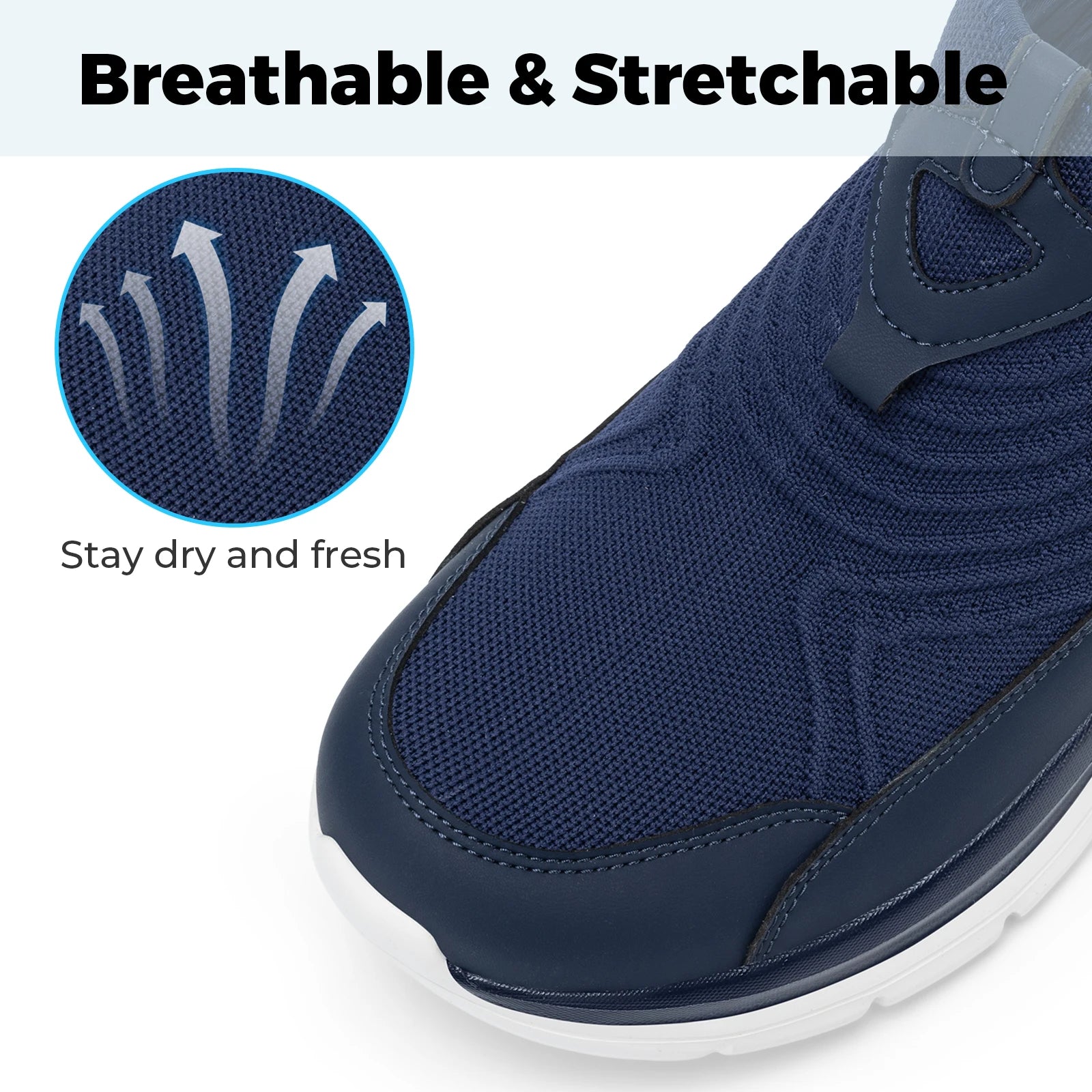 Wide Men's Slip-On Walking Shoes Lightweight Breathable Outdoor Casual Sports Running Shoes Sneakers For Swollen Feet
