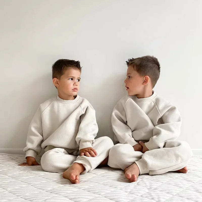 New Spring Boys Clothing Kids Girl Loose Leisure Sports Suit Children 2PCS Hoodie + Sweatpants 4-6Y Unisex