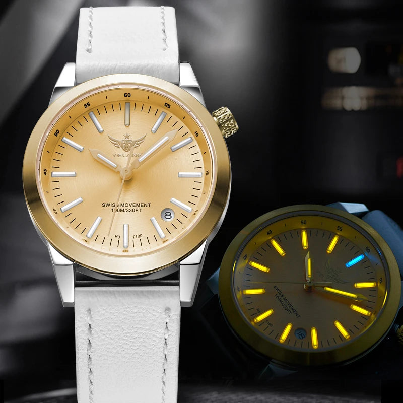 Yelang V1010 36MM Women's Quartz Watch – Elegant Waterproof Fashion Watch with Sapphire Glass & Luminous Dial – Luxury Gift for Women & Students