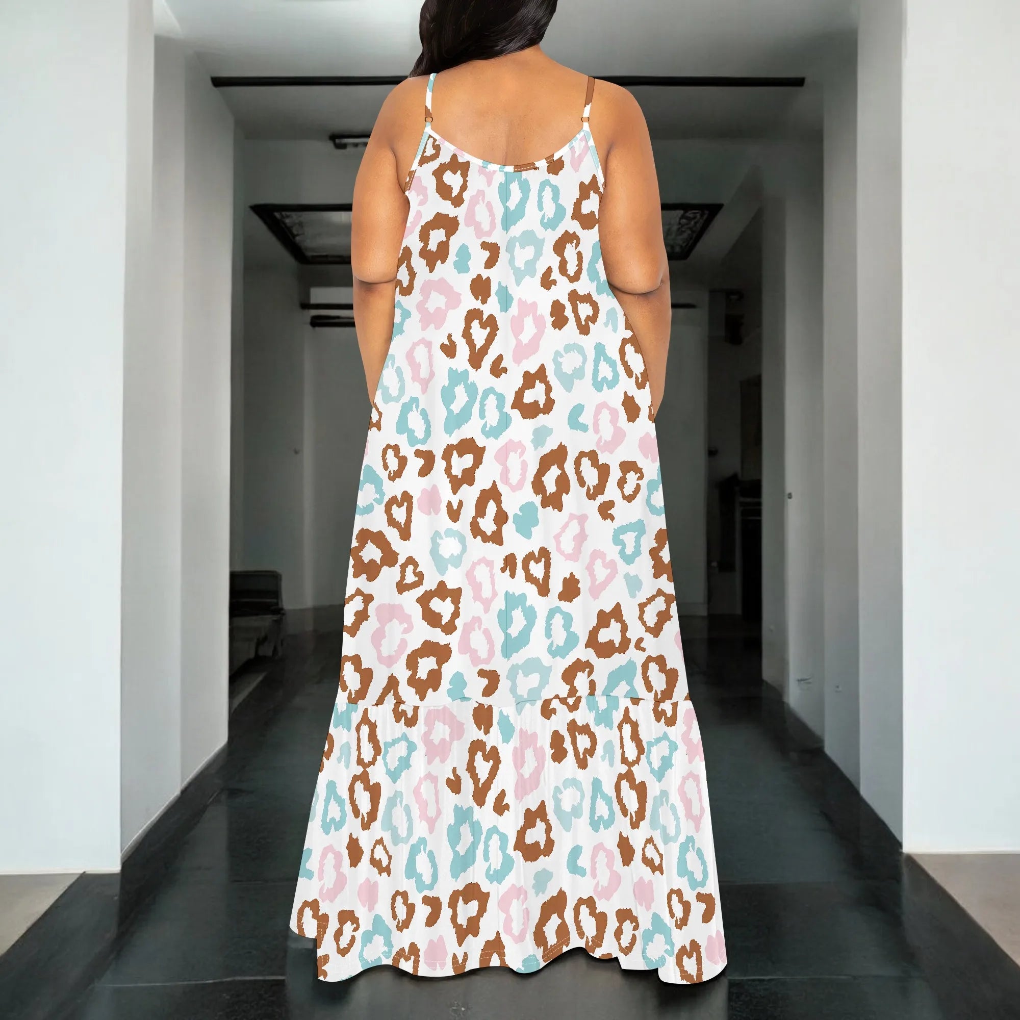Leopard Print Off-Shoulder Maxi Dress for Women