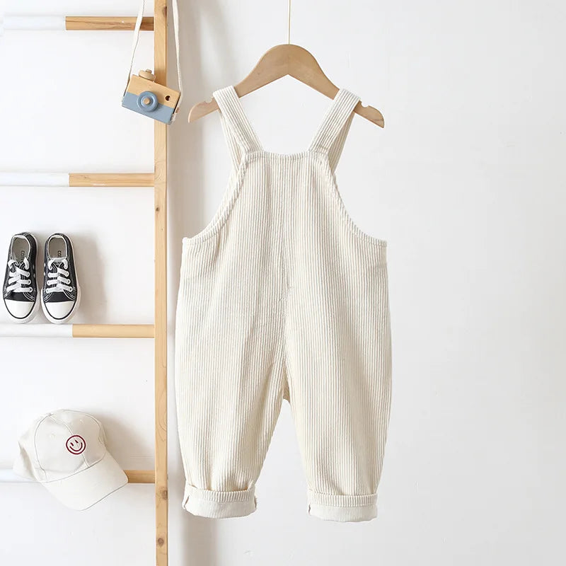Baby Overalls Corduroy Jumpsuits Front Pocket Boys Girls Pants Kids Clothes For Children 0-3Y Unisex