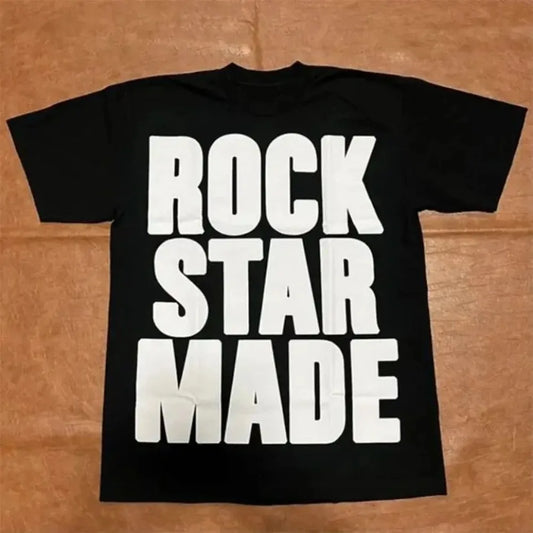 Heren Rock Gothic Mode Punk Grunge Hip Hop Rap Vintage Letter Print Kort T-shirt Casual Oversized Y2K Katoen Streetwear Tops