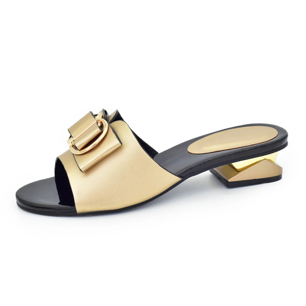 Elegant Italian Women High Quality African Wedding Shoes Lady Summer Autumn Daily Shoes 4cm Rhinestone Ladies Wedding Shoe