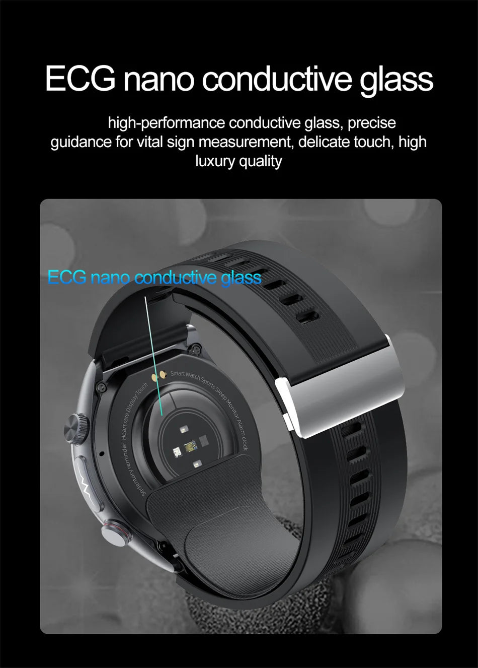Health Nursing Grade Sapphire Glass Smartwatch NFC Airbag type Smart Watch Air Pump Blood Pressure ECG Blood Oxygen Call Watch