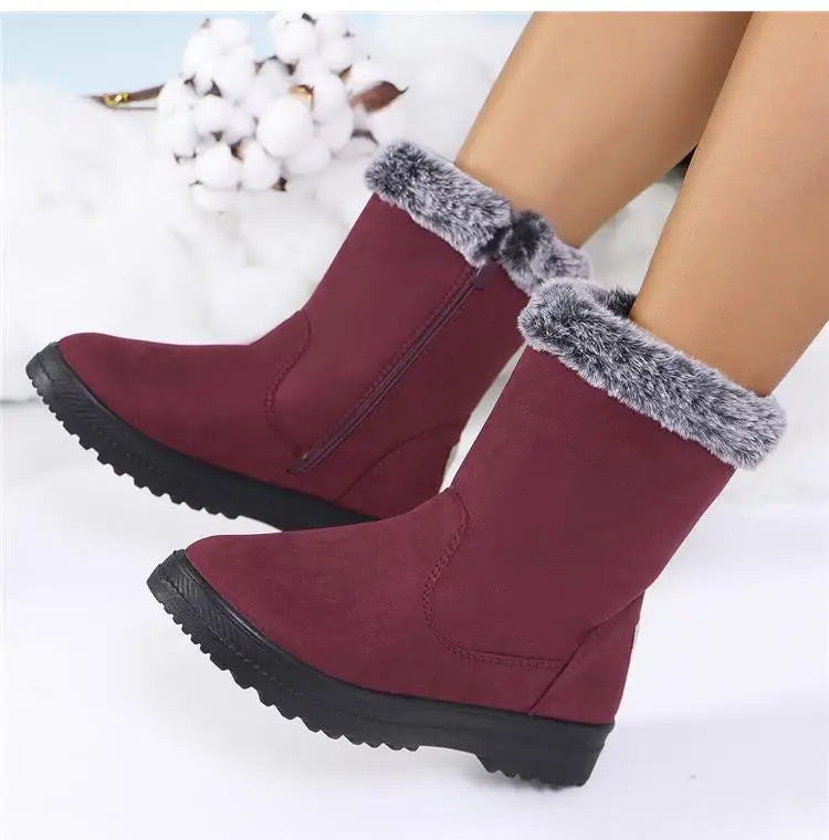 Winterlaarzen voor dames 2025 Trendschoenen Dames Platform Damesschoenen Platte Halfhoge Laarzen Platform Winterlaarzen voor dames Botas Mujer