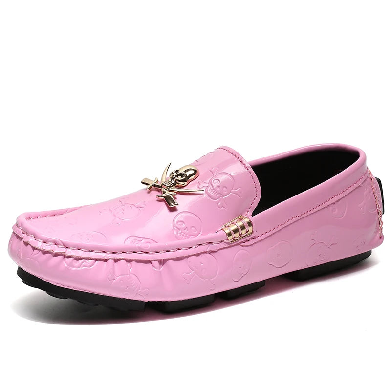 Stylish Mens Big Size 38-48 Dress Formal Wedding Shoes Pink Male Popular Groom Walking Loafers Designer Gentleman Casual Shoes