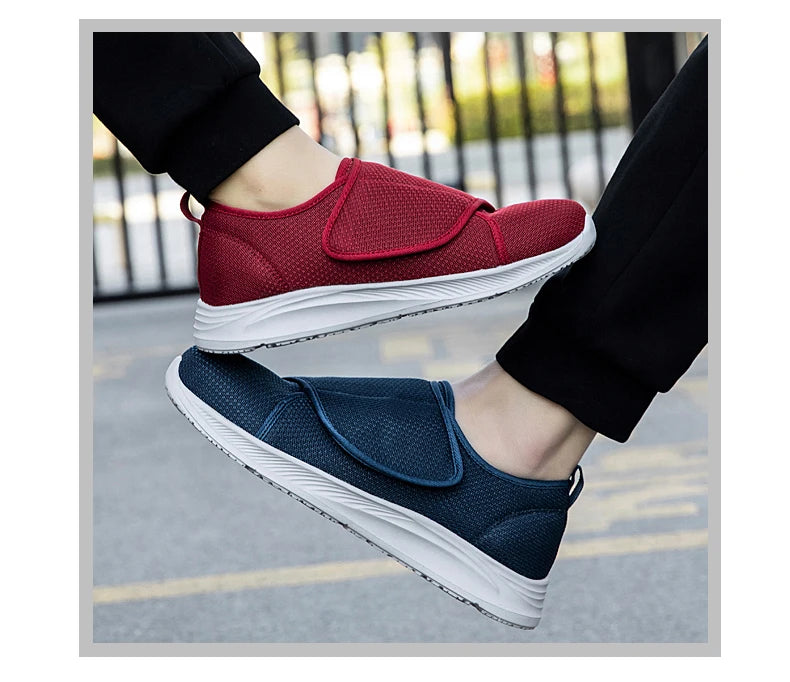 Unisex orthopedische wandelschoenen voor diabetici, voor brede voeten, gezwollen voeten, duimeversie, zacht en comfortabel