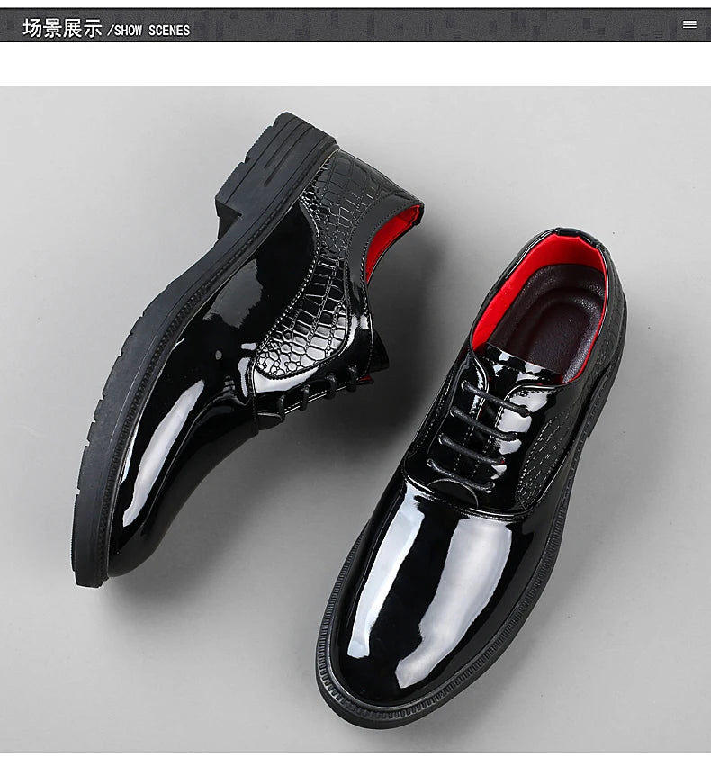 Fashion Mens Formal Dress Shoes Red White Male Business Office Men Oxfords Luxury Brand Wedding Shoes