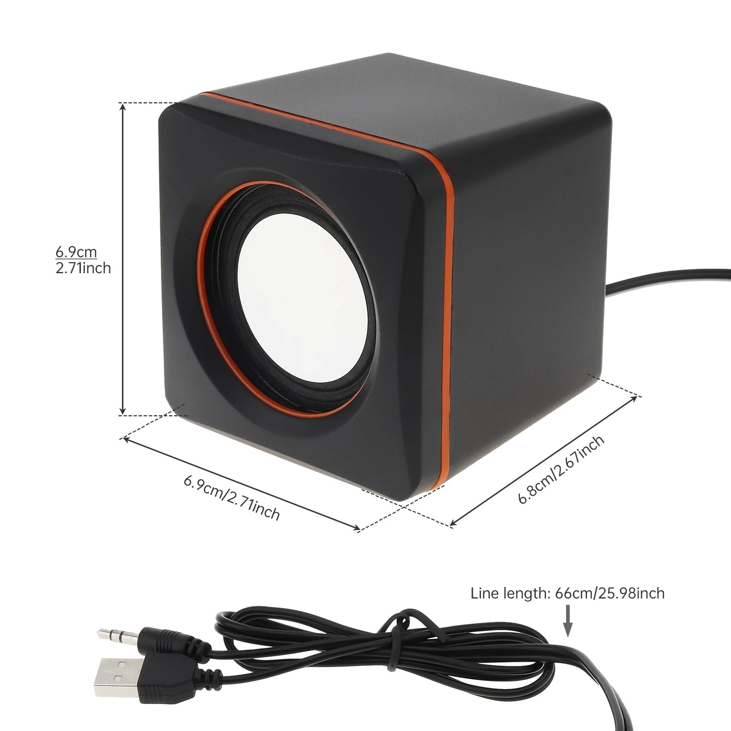 101Z 6W USB 2.0 Mini Portable Speakers Computer Soundbox with 3.5mm Stereo Jack and USB Powered for PC Laptop Smartphone