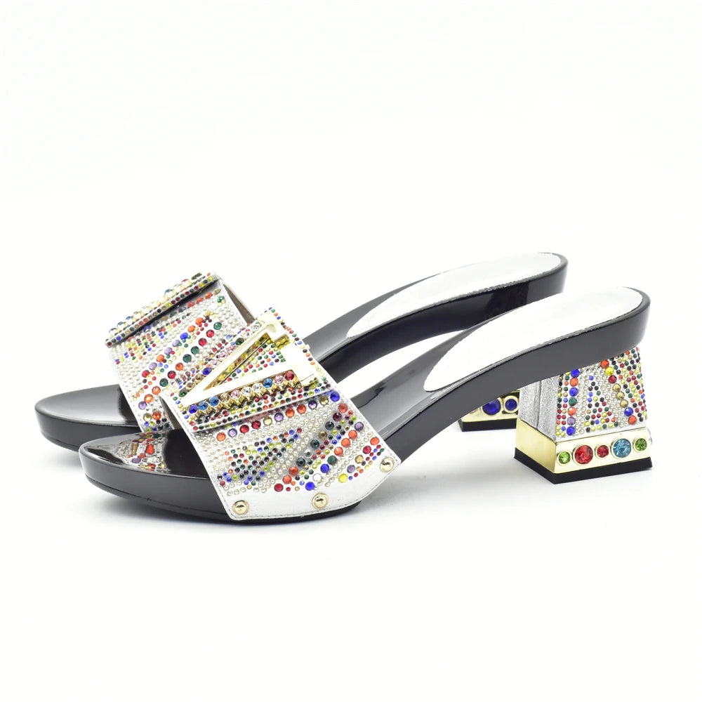 Luxury Shoe and Bag Set for Party in Women Wedding Shoes Woman Bride Rhinestone Design Elegant Shoes for Lady Peep Toe Pumps