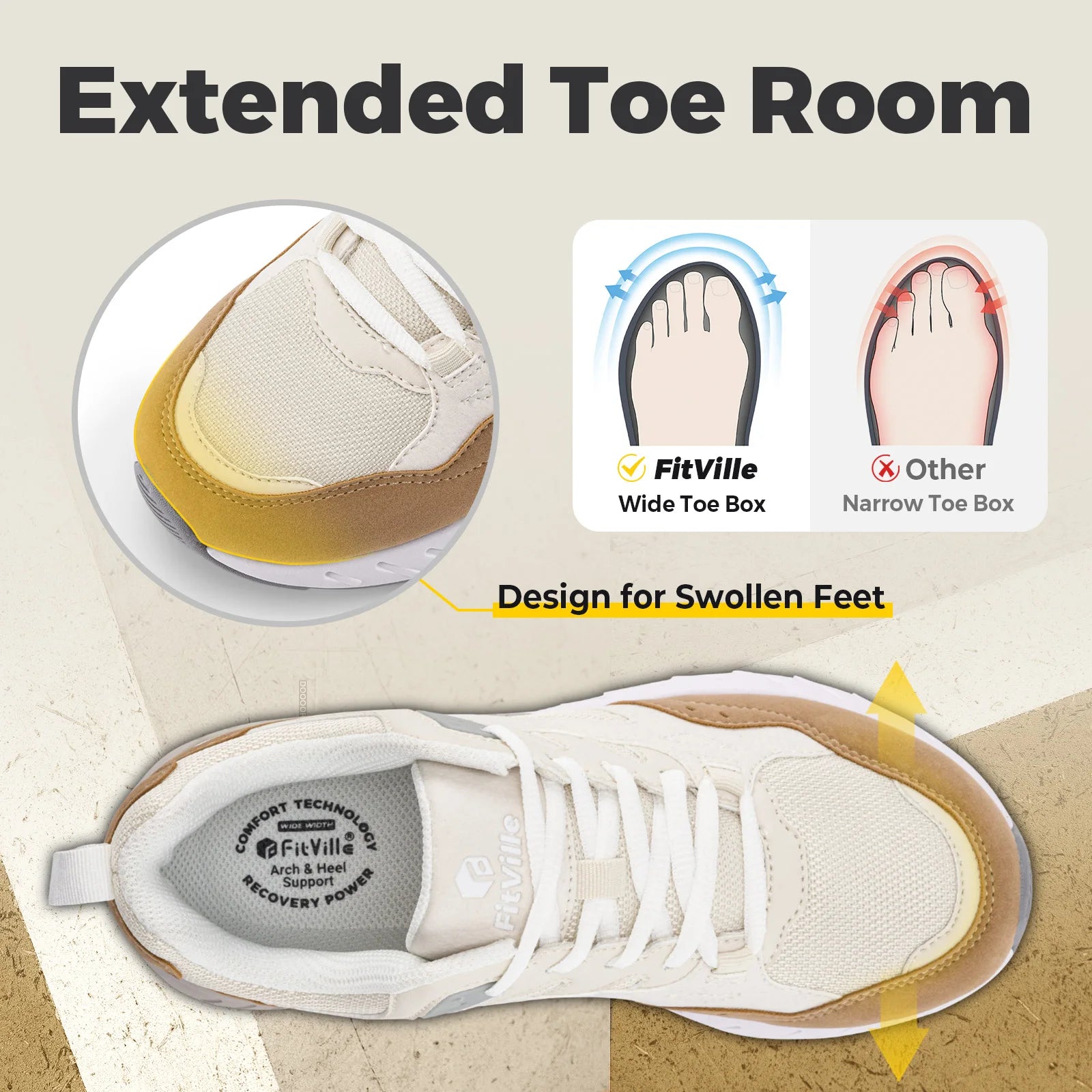 Women's Widened And Breathable Walking & Running Shoes - Lightweight Sports Shoes For Plantar Fasciitis