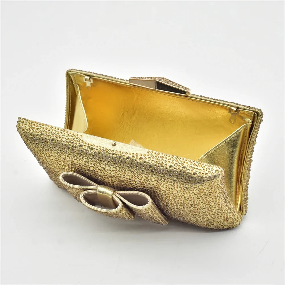 Italian Shoes with Matching Bag for Wedding Shoe and Bag Set for Nigeria Party Italy African Women Party Pumps with Rhinestone