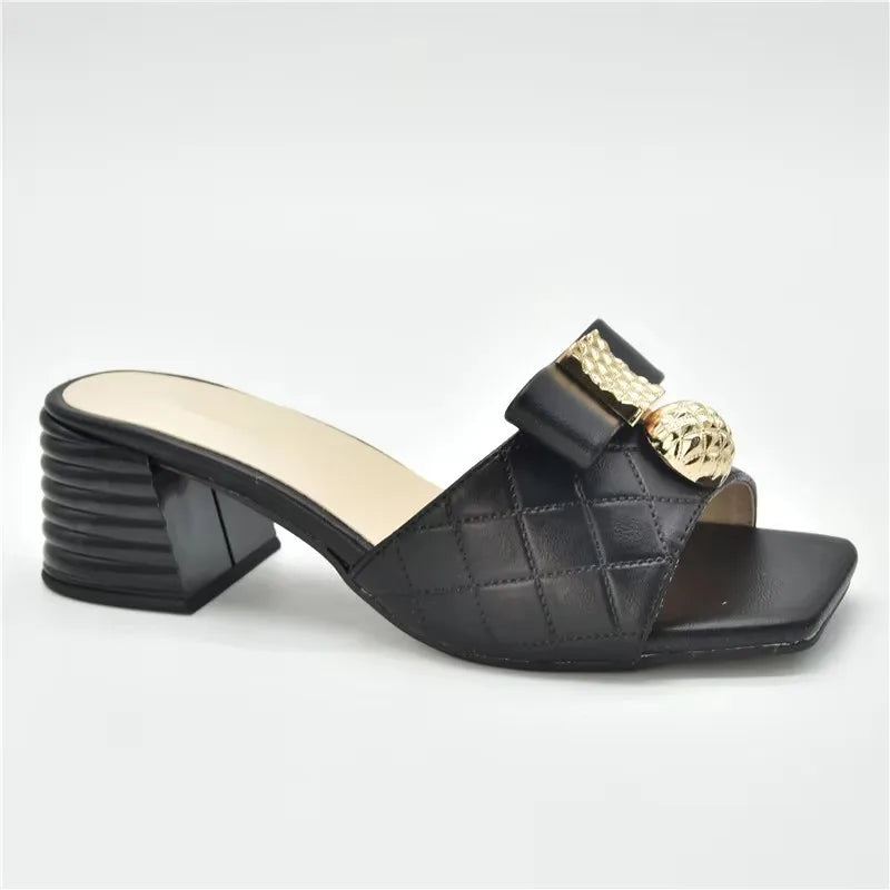 Low Heel Pumps Women Shoes Decorated with Rhinestone Slip on Shoes for Women Open Toe Women Party Shoe