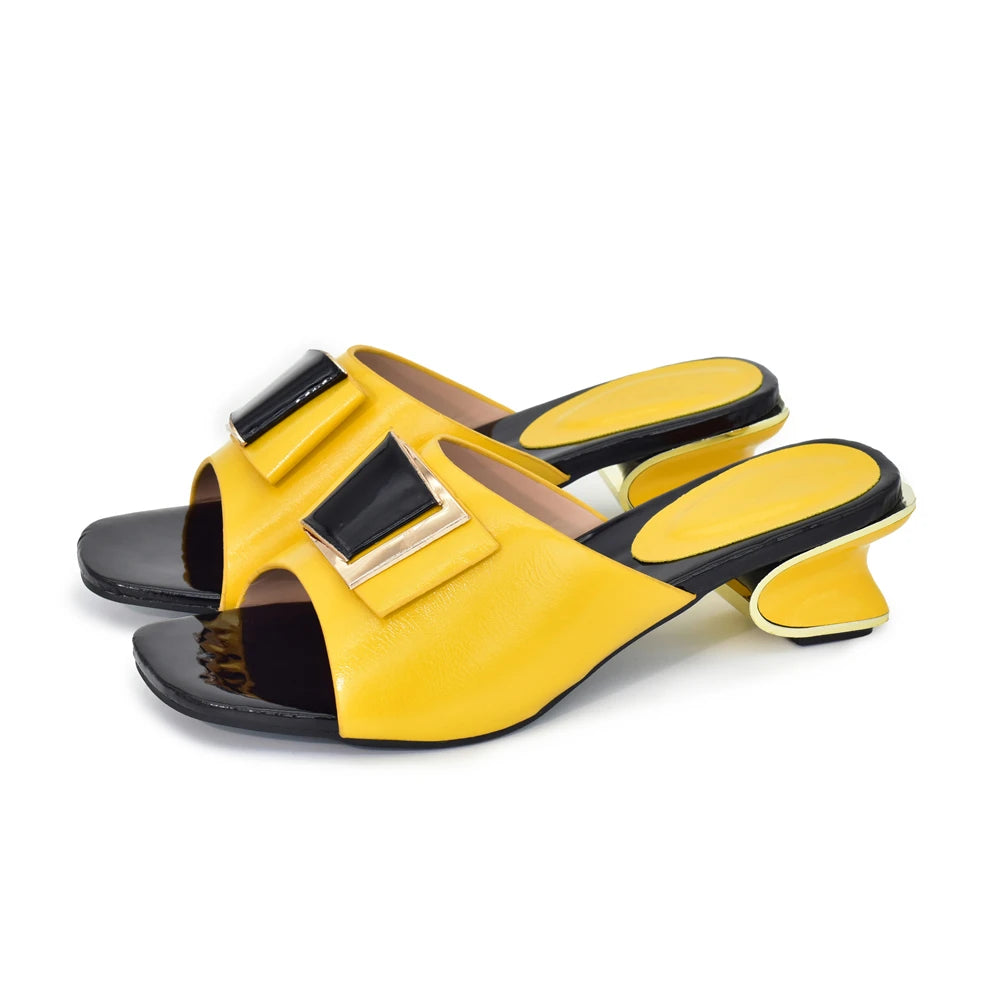 New Fashion Orange Colour Wedding Shoes for Women Simple Party Prom Summer Sandals Italian High Heels Autumn Slipper for Wedding