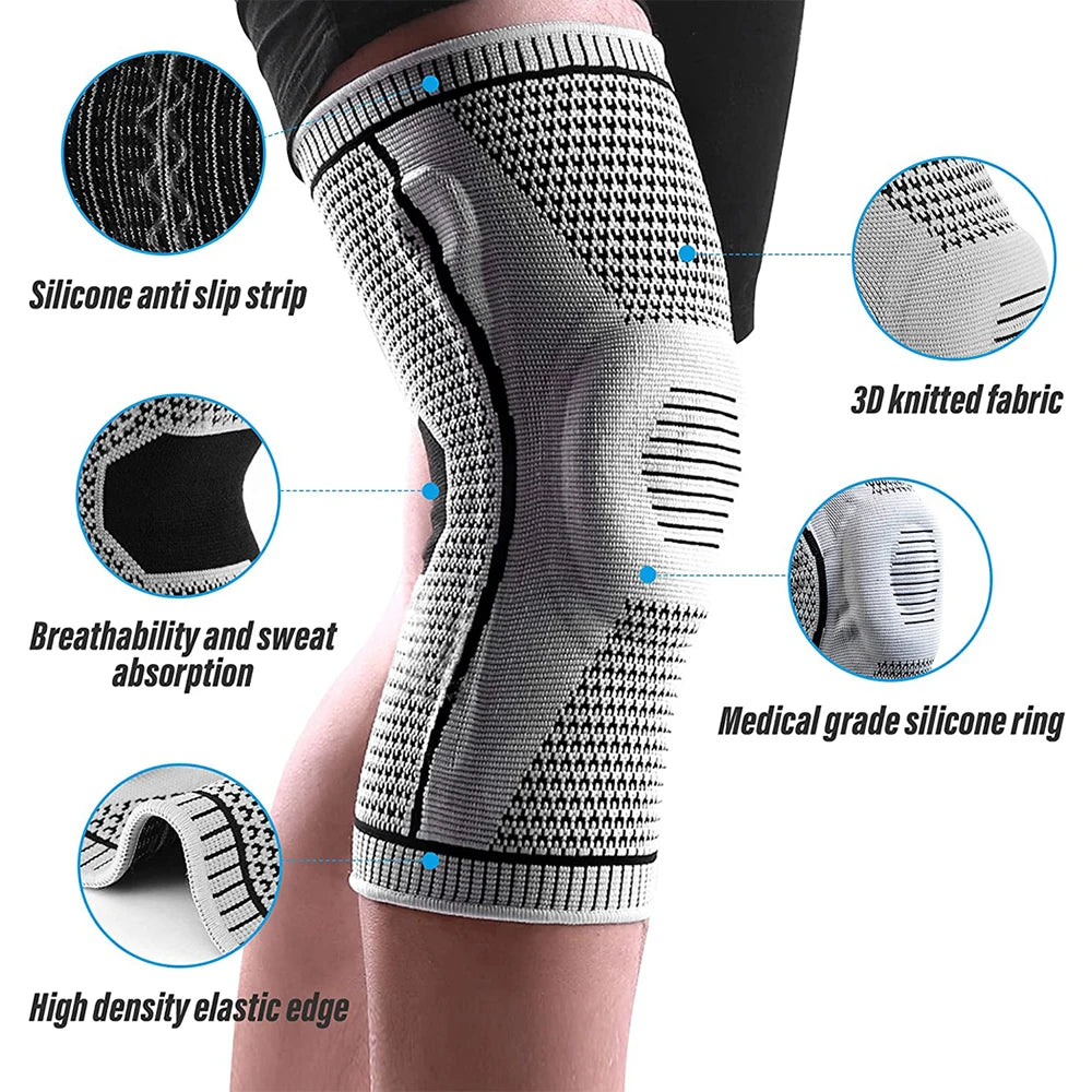 1 PCS Professional Sport Knee Brace With Protector Support Pads - For Arthritis,, Meniscus Tear, And Joint Pain Relief During Running & Riding