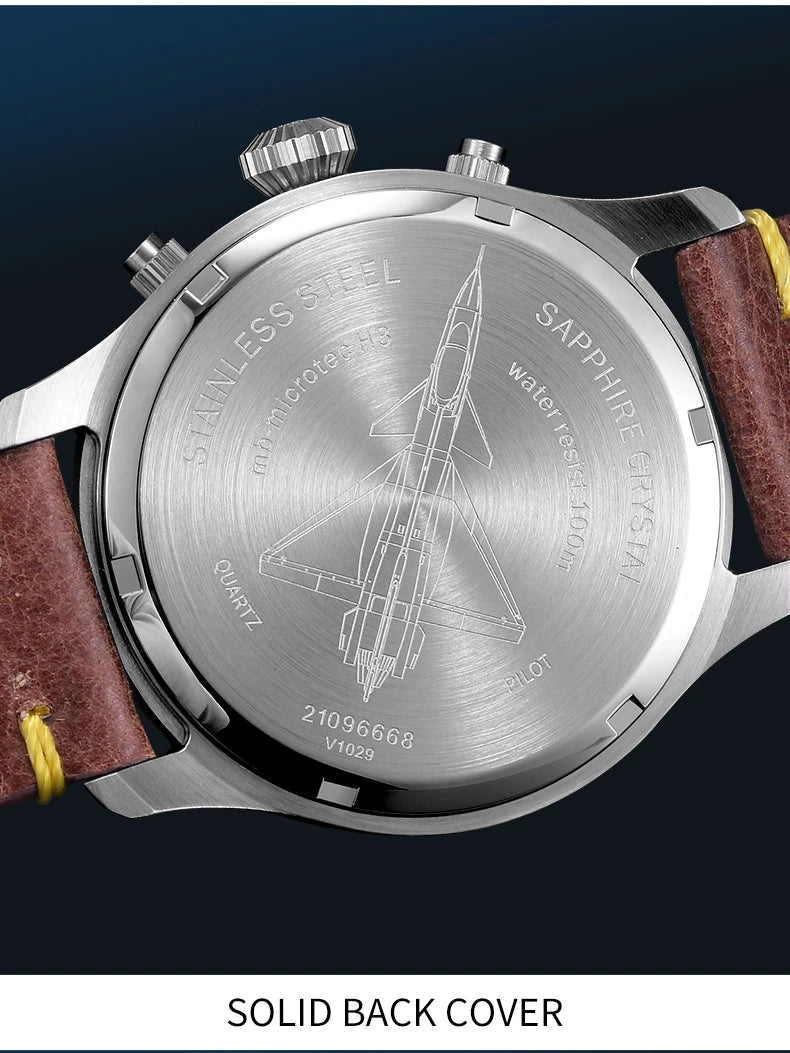 Yelang Men's Three Eyes Six Needles Japan OS00 Movement 100M Water Resistant Waterproof Diving Stainless Steel Quartz Watch