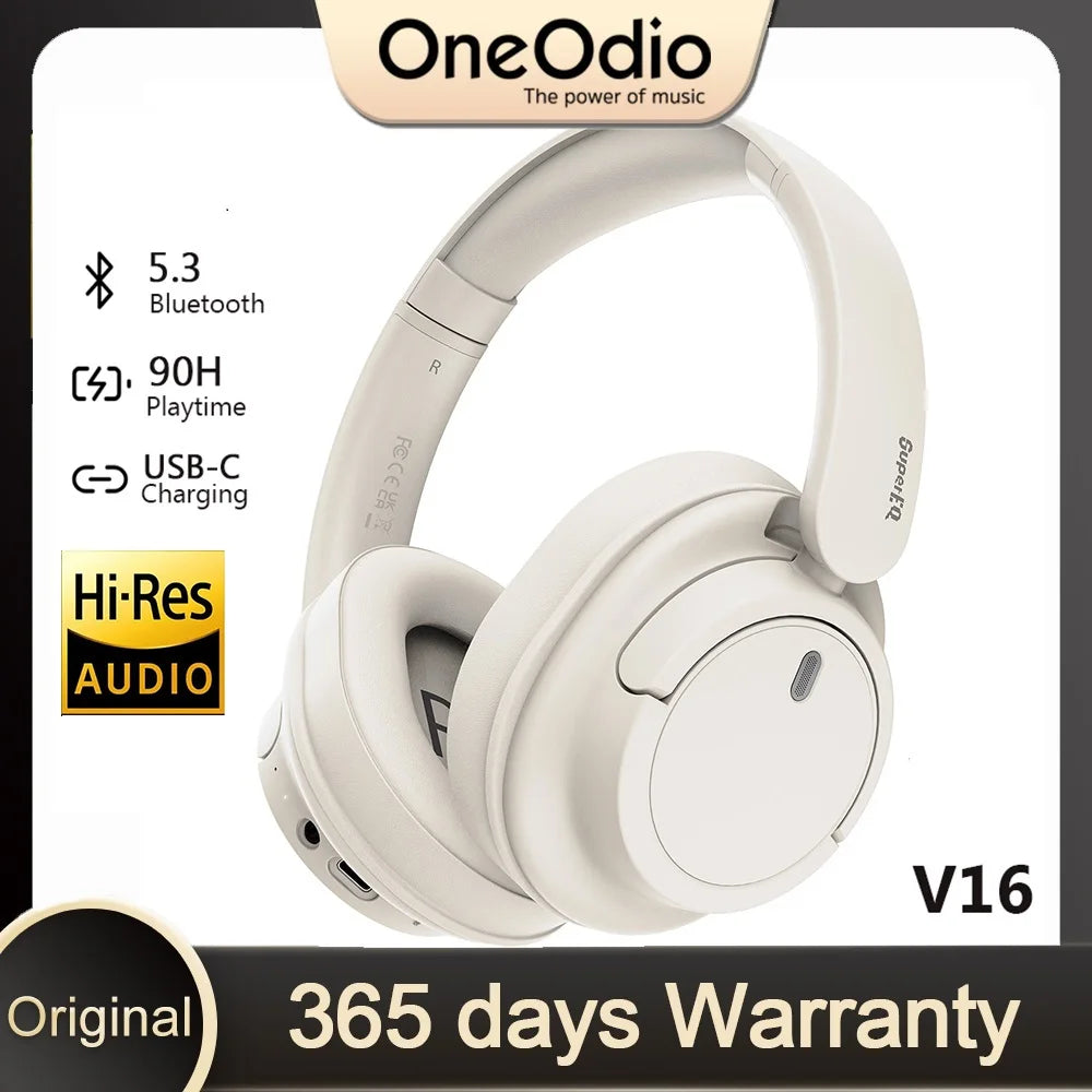Oneodio SuperEQ V16 Wireless Bluetooth 5.3 Headphones 40mm Driver Headsets 90Hrs Playtime Over-Ear Bluetooth Headset