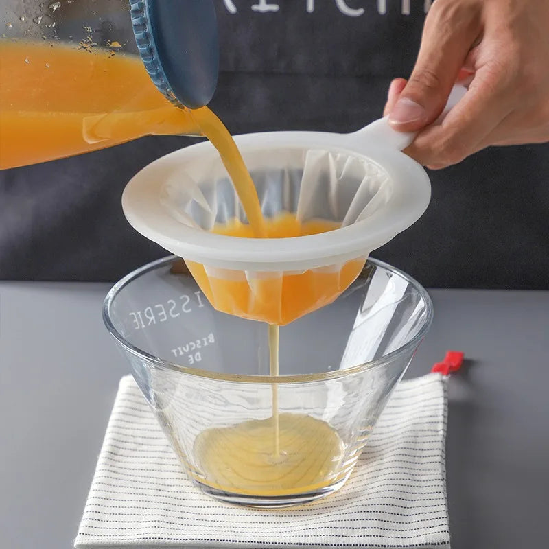 Kitchen Juice Sifter Reusable Nylon Fine Colander Mesh Sieve Strainer with Handle for Tea Soymilk Coffee Home Food Filter Tools