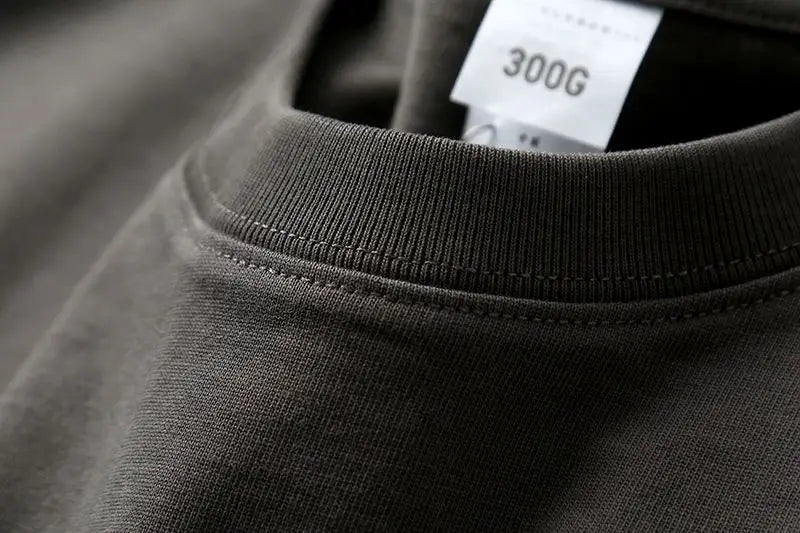 2025 Zomer Nieuw Japans Retro Korte Mouw O-hals Effen Kleur T-shirt Heren Zwaargewicht 100% Katoen Gewassen Casual Zak Tops