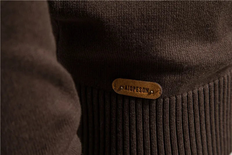 Men's Autumn and Winter 100% Cotton Zipper Cardigan Casual Patchwork Fashion Male Knitted Sweaters for Men