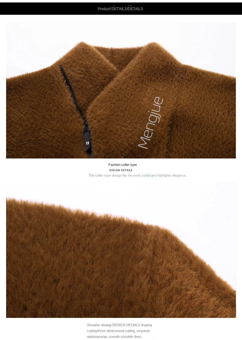 Men's Top Grade Mink Fashion Brand, Designer Pullover Knitted Turtleneck Sweater, and Autumn Casual Male Clothing