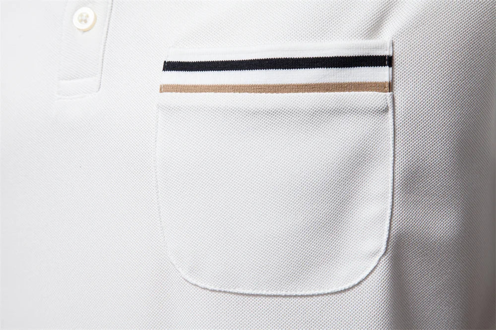 2025 Men's Polos Solid Color Classic Polo Shirt Men Short Sleeve Top Quality Casual Business Social Polo Men With Pocket