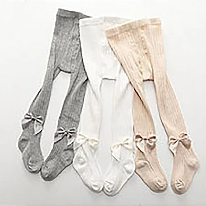 Autumn Kid's Pantyhose Girls Leggings New Born Baby Big Bow Legging Multi Colours Children's Vertical Striped Base Pants Girls