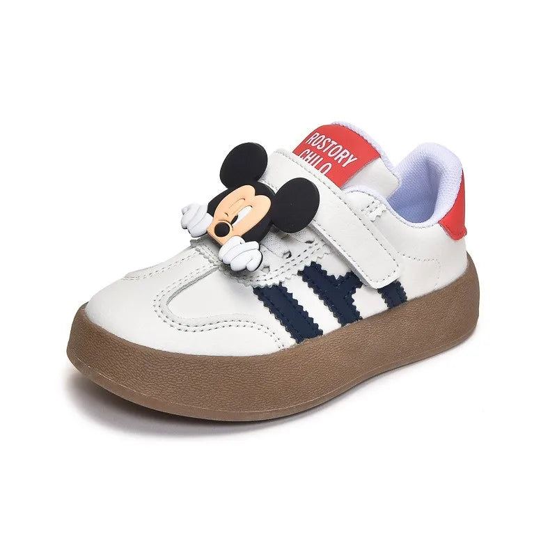 Cartoon Children's Casual Shoes Cute Minnie Girls Sneakers Fashion Mickey Boys Sport Shoes Anti-Slip Soft Sole Kids Board Shoes