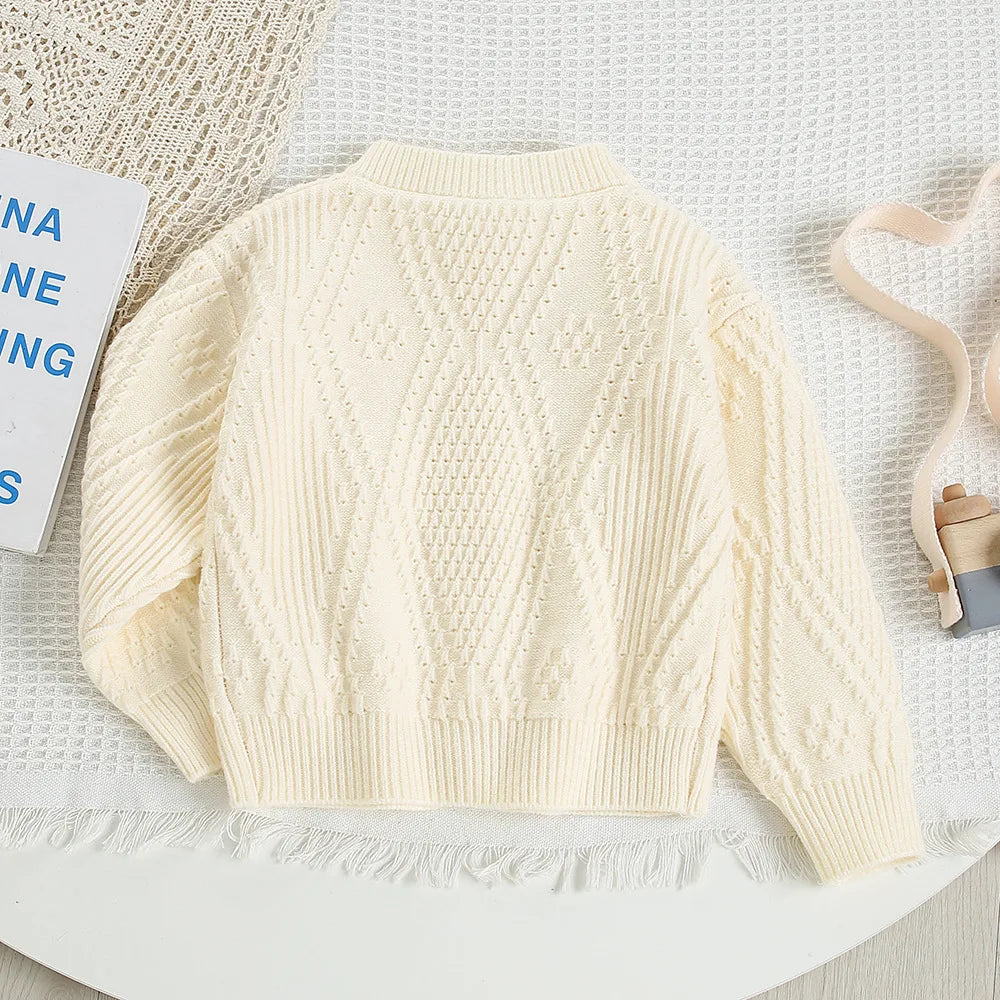 New Autumn Kids Knitted Cardigan Candy Colour Bow Girls Knitted Sweater Korean Loose Children Tops 9M-5T Girls