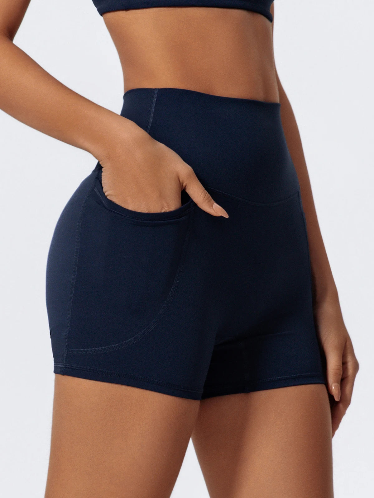 Pockets Workout Gym Legging Women Cycling Shorts Quick-Dry Yoga Clothes Breathable High Waist Sports Shorts Female