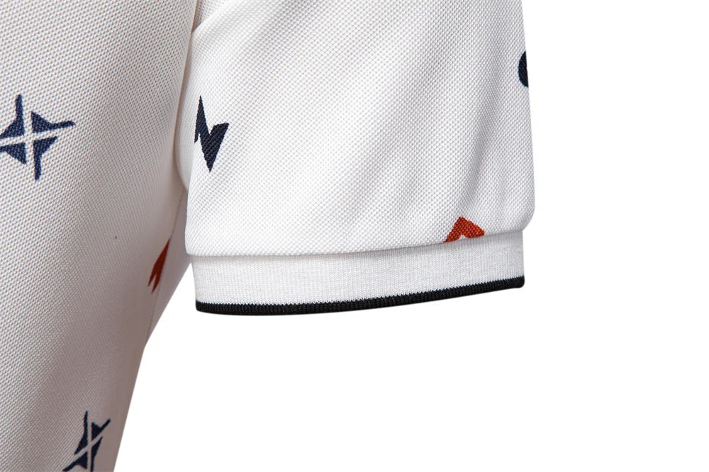 2025 Zomer Nieuw Heren Effen Poloshirt met Bedrukte Omslagkraag Casual Slim Fit Ademend Comfortabel Topje