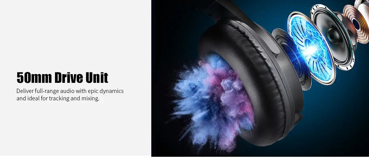 OneOdio Studio HIFI Closed Back Over Ear Wired Dual Jack Professional Studio Monitor Mixing Recording Headphones for Guitar PC