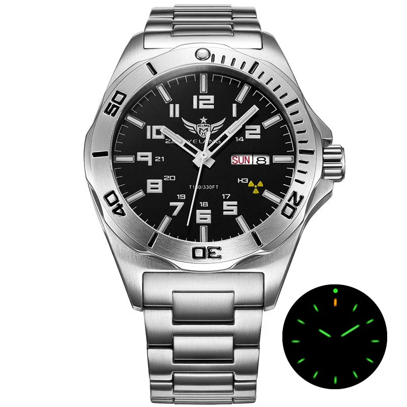 YELANG Watch Men's 44MM Mechanical Wristwatches Luxury Sapphire Glass AR Coated Automatic Watches 10BAR Waterproof Watch For Men