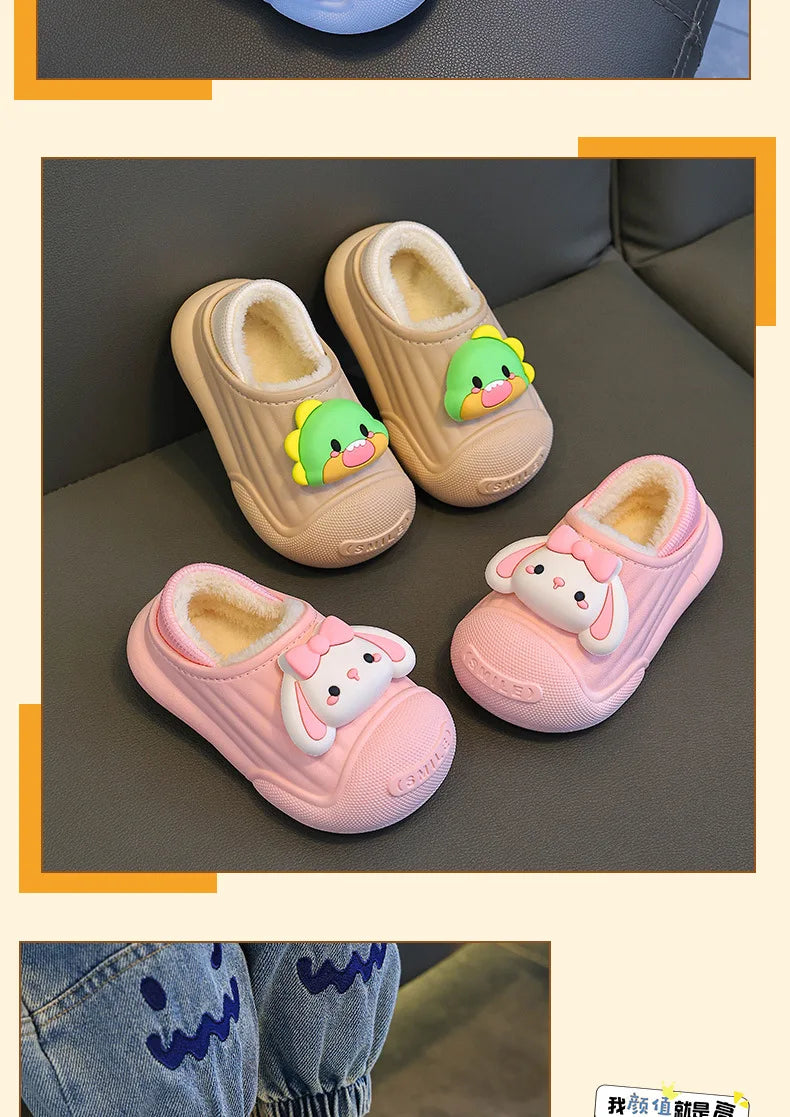 Children’s Baby Cotton Shoes Winter Warm Cartoon Sheep Non-Slip Shoes Kids Soft Sole Girls' Indoor Slippers