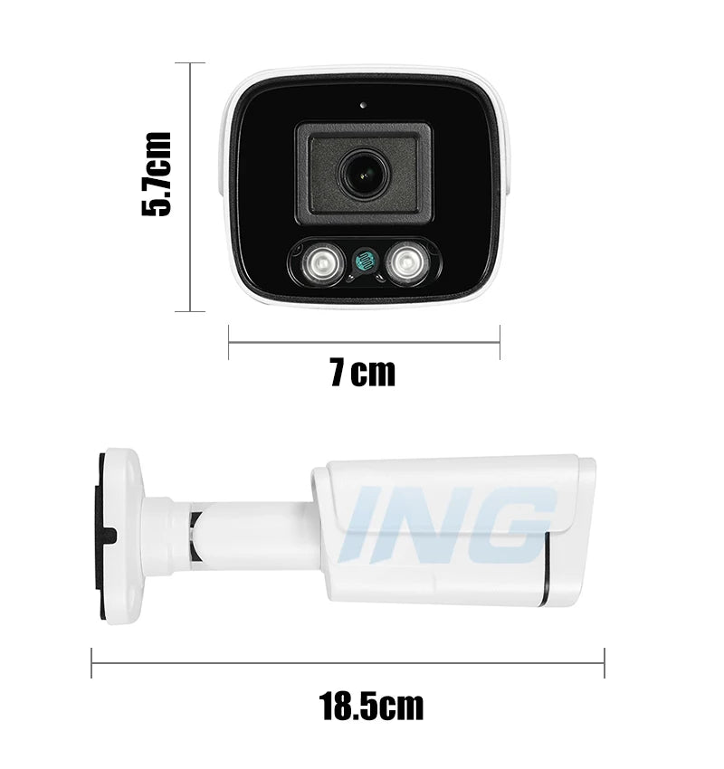 8MP Outdoor IP66 Waterproof POE 4K IP Camera UltraHD Bullet Type Metal White Security Camera Night Vision