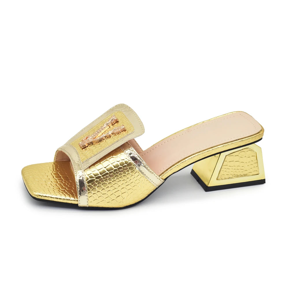 Square Heels Open Toe Pumps Women's Shoes Luxury Designer High Heels Sandals for Party Women Plus Size Women Shoes 43